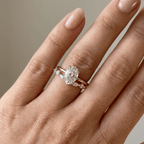 Gold Oval Zirconia Ring Set