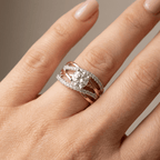 Rose Gold Zirconia Crossover Ring