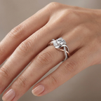 Silver Rose Gold Zirconia Twist Ring