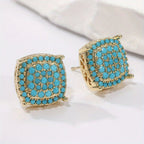 Turquoise Square Stud Earrings