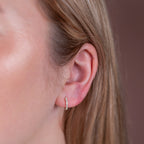 Inlaid Moissanite Huggie Earrings