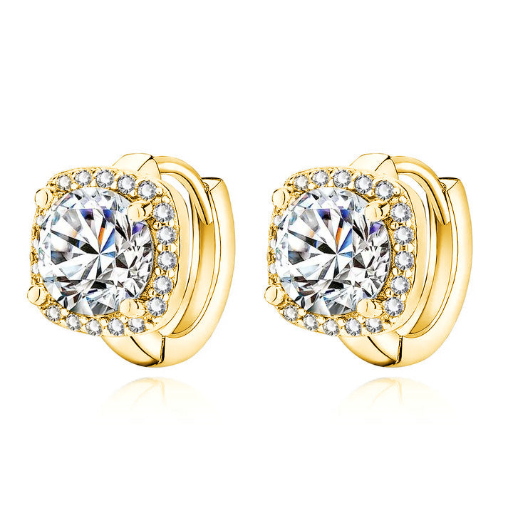 Nadine White Gold Square Earrings