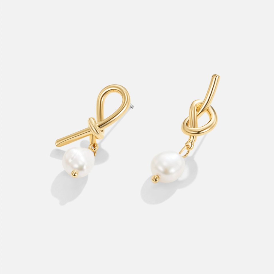 Gold Freshwater Pearl Earrings