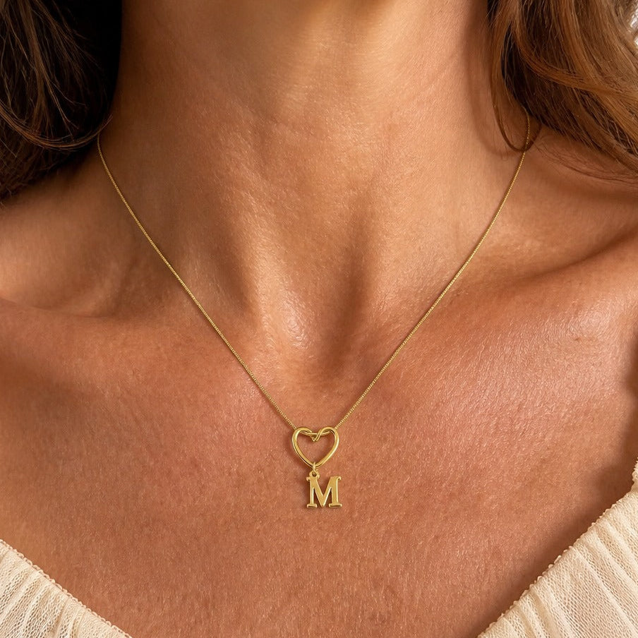 Evermore Heart Initial Necklace