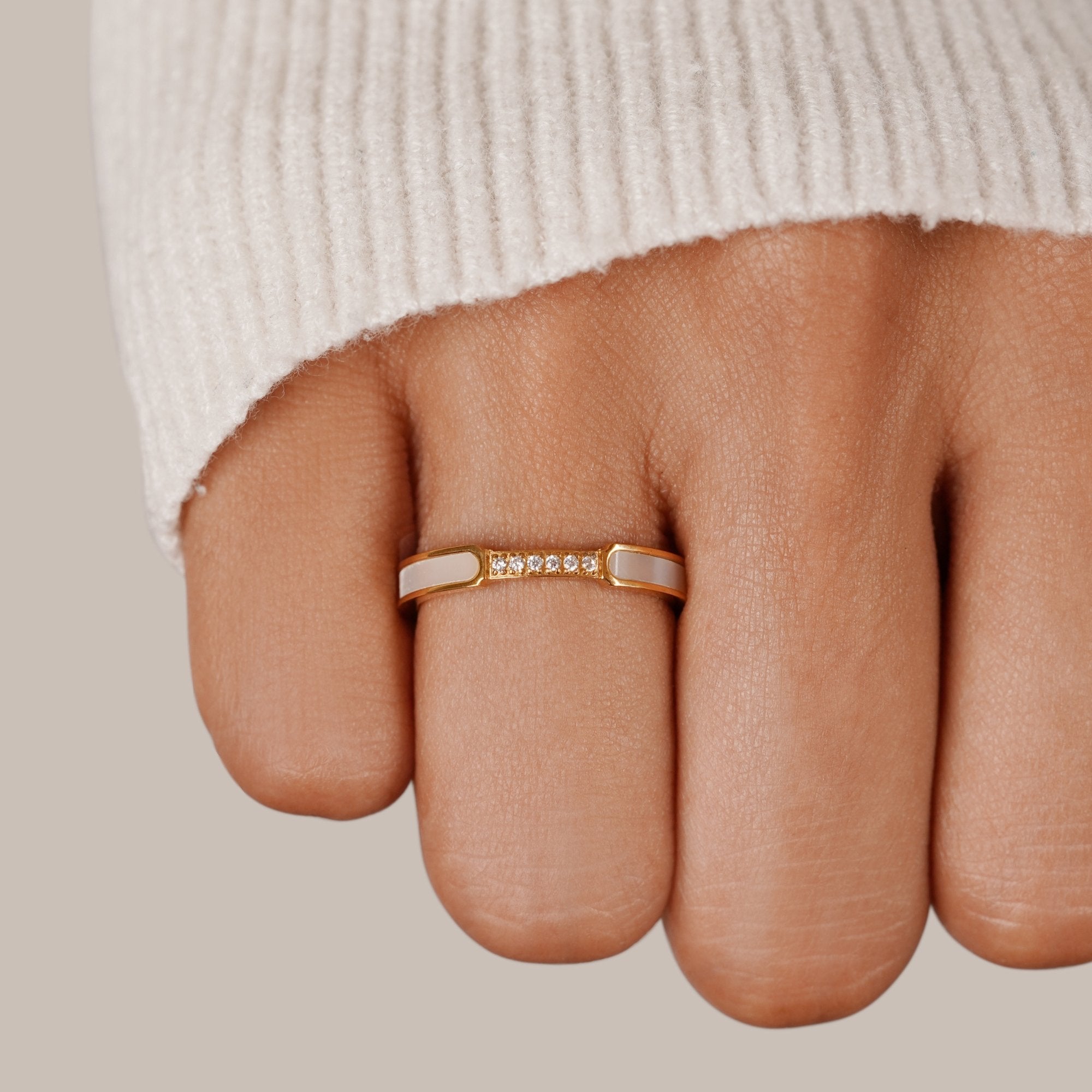 Unity Pearl Crystal Ring