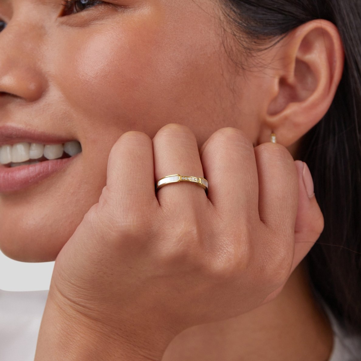 Unity Pearl Crystal Ring