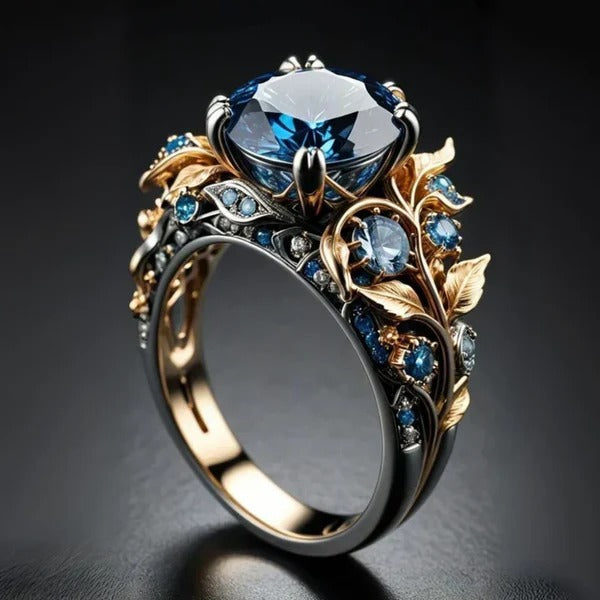 Exotic Crystal Flower Ring