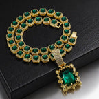 Luxury Golden Emerald Necklace