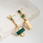 Emerald Geometry Statement Earrings