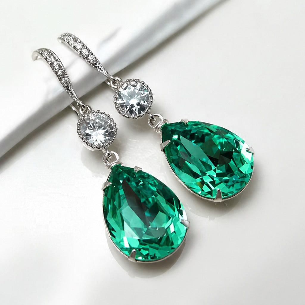 Emerald Teardrop Earrings