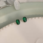 Verdant Oval Statement Earrings
