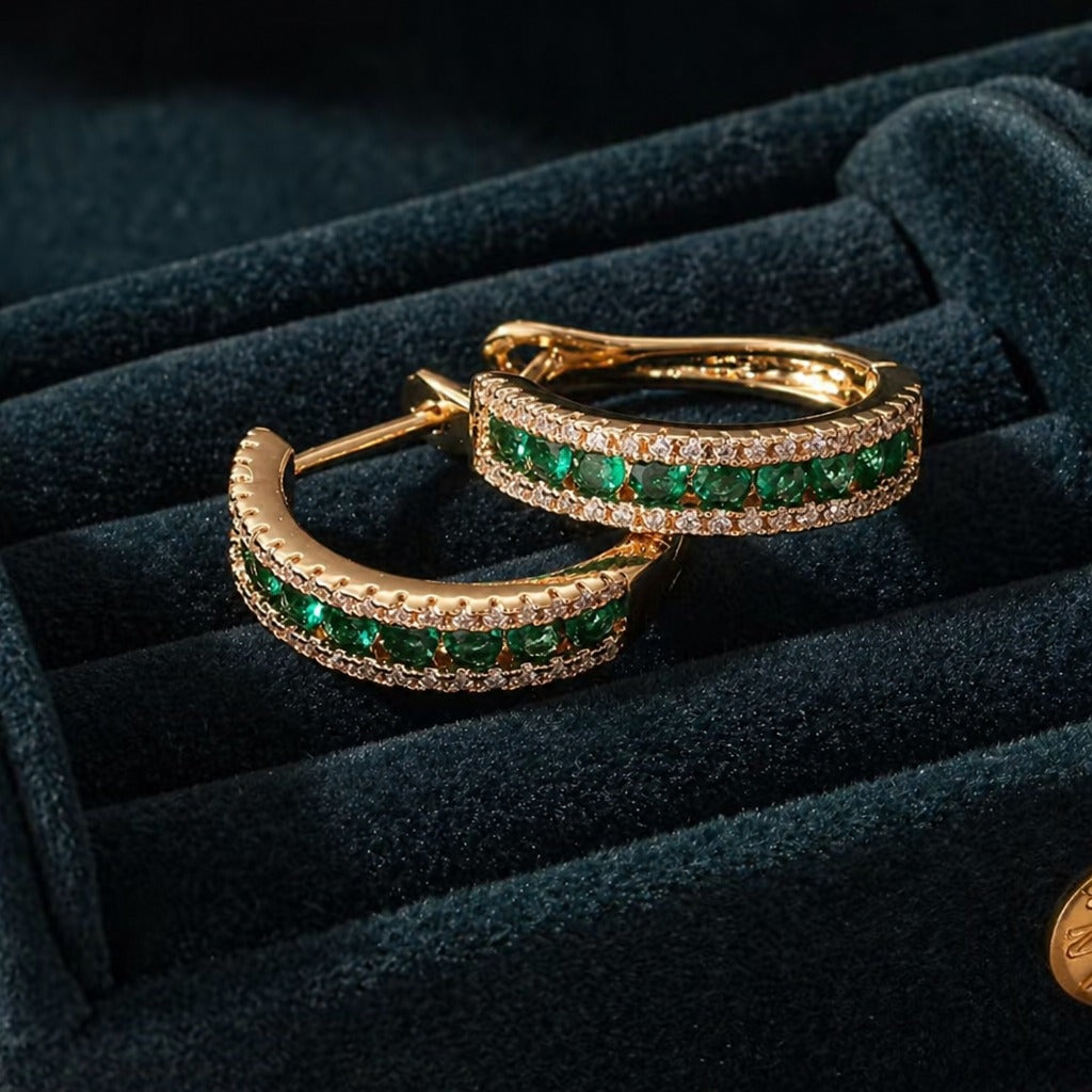 Elegant Glow Emerald Earrings