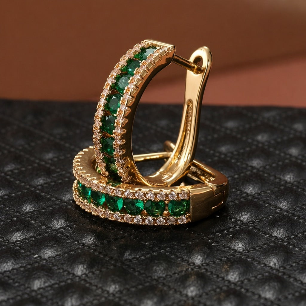 Elegant Glow Emerald Earrings