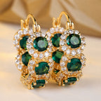 Luxury Green Crystal Gold Earrings