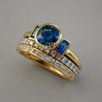 Vintage Gold Blue Ring Set