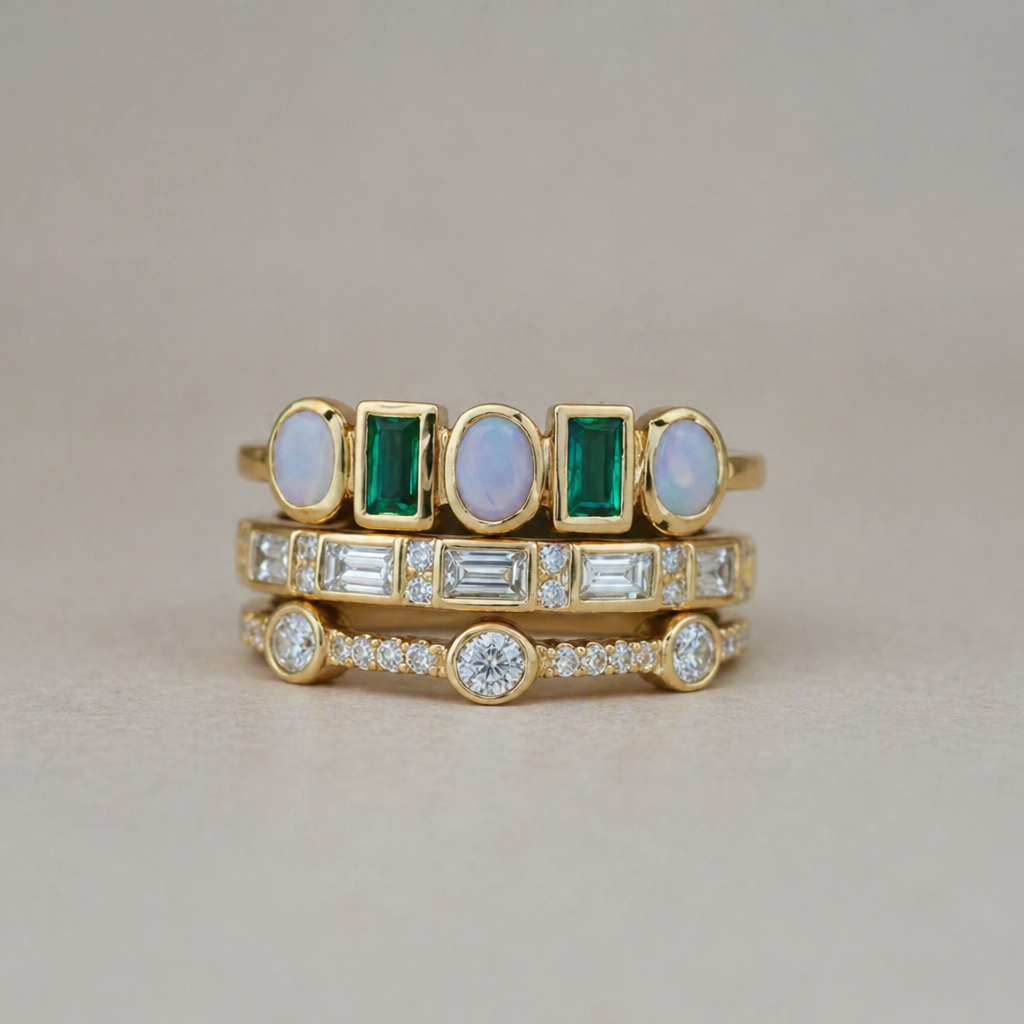 Vintage Opal Ring Set