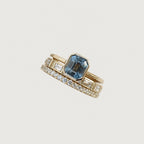 Gold Blue Ring Set