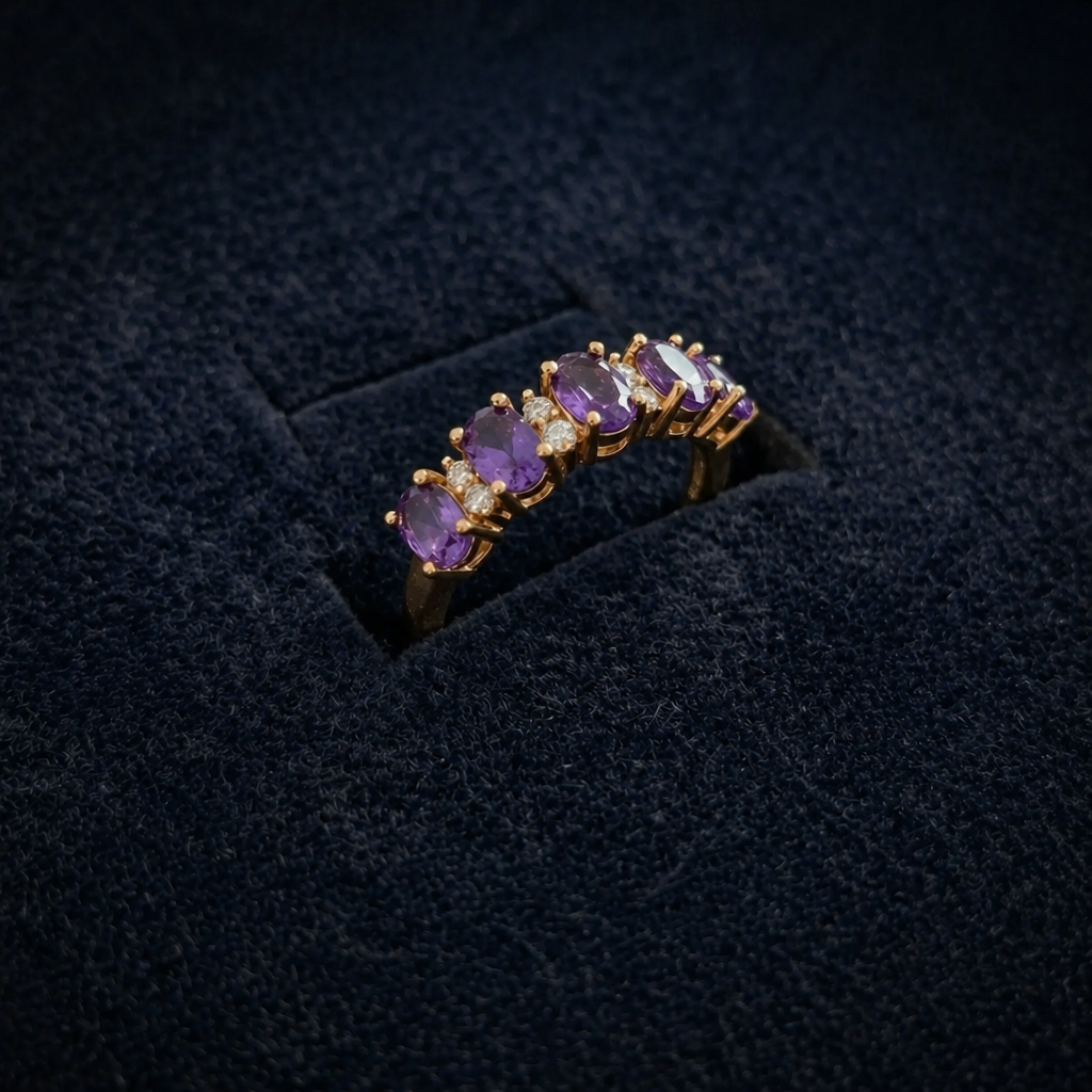 Violet Crest Rose Gold Ring