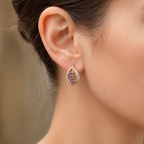 Nyvella Violet Feather Rose Gold Earrings