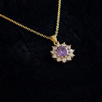 Amethyst Sunflower Gold Necklace