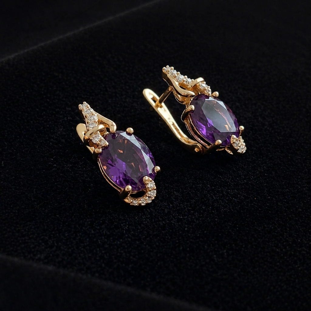 Imperial Nightfall Rose Gold Drop Earrings