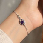 Amethyst Infinity White Gold Bracelet