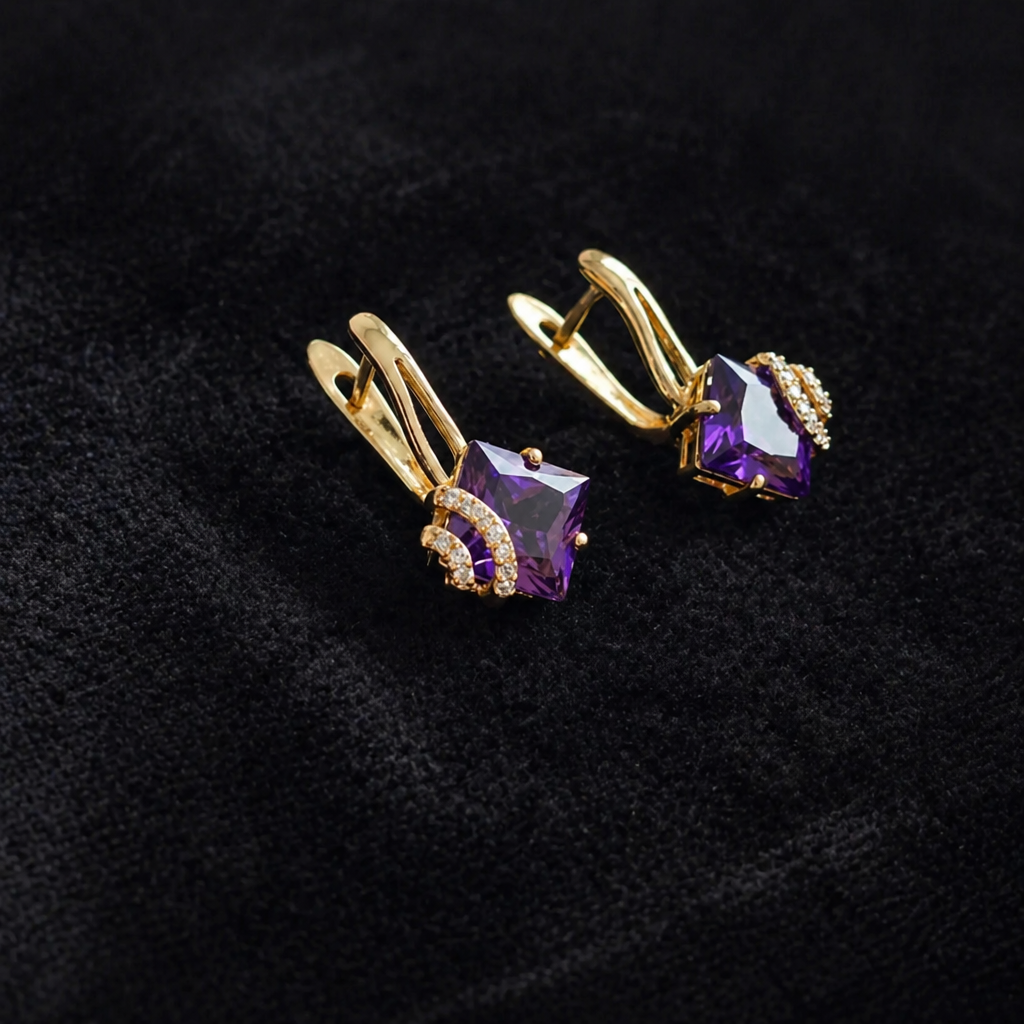 Zephira Crownlight Rose Gold Pave Earrings
