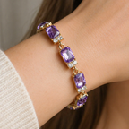 Valleria Amethyst Charm Gold Bracelet