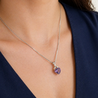 Heart Of Violet White Gold Necklace