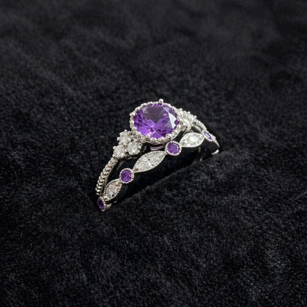 Violet Crown Ring Set