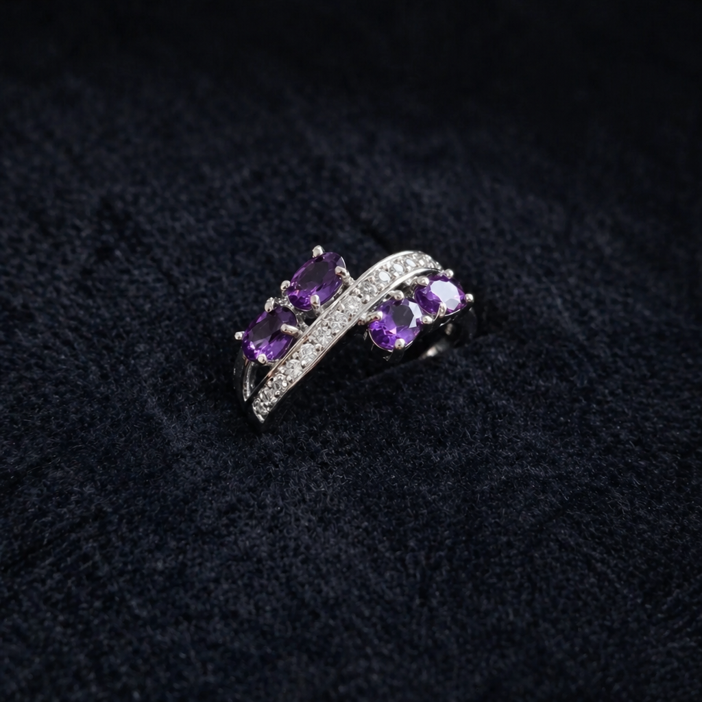 Lavender Flow White Gold Ring
