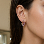 Viorelle Amethyst Wing Rose Gold Earrings