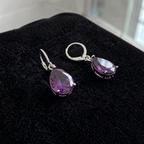 Amethyst White Gold Teardrop Earrings
