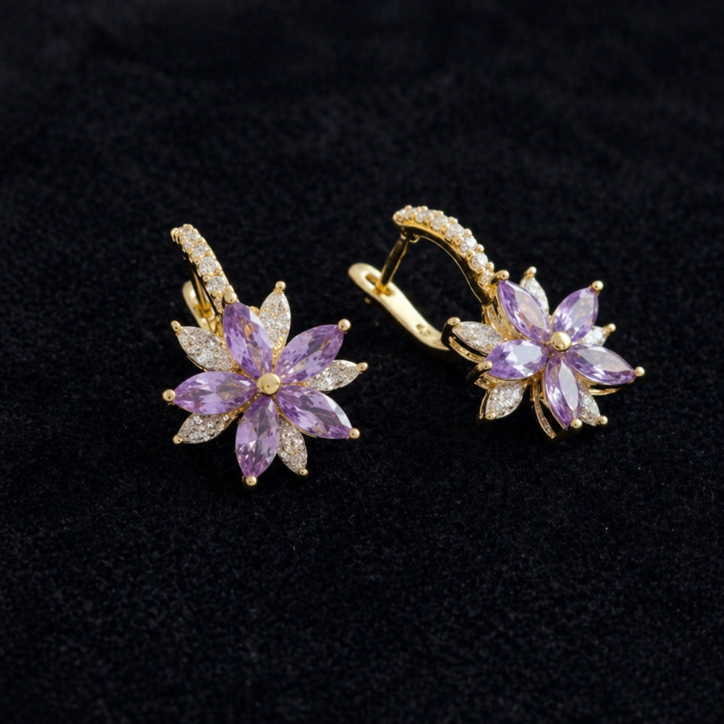Amethelis Flora Gold Earrings