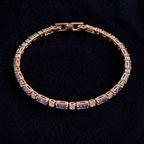 Amethyst Prism Rose Gold Tennis Bracelet