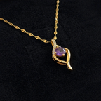 Vespera Amethyst Swirl Gold Necklace