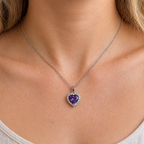 Amethyst Heart Radiance White Gold Necklace