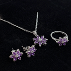 Amethyst Bloom White Gold Set