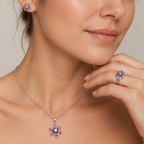 Amethyst Bloom White Gold Set