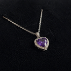Amethyst Heart Radiance White Gold Necklace