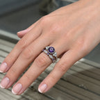 Violetis Crown White Gold Ring Set