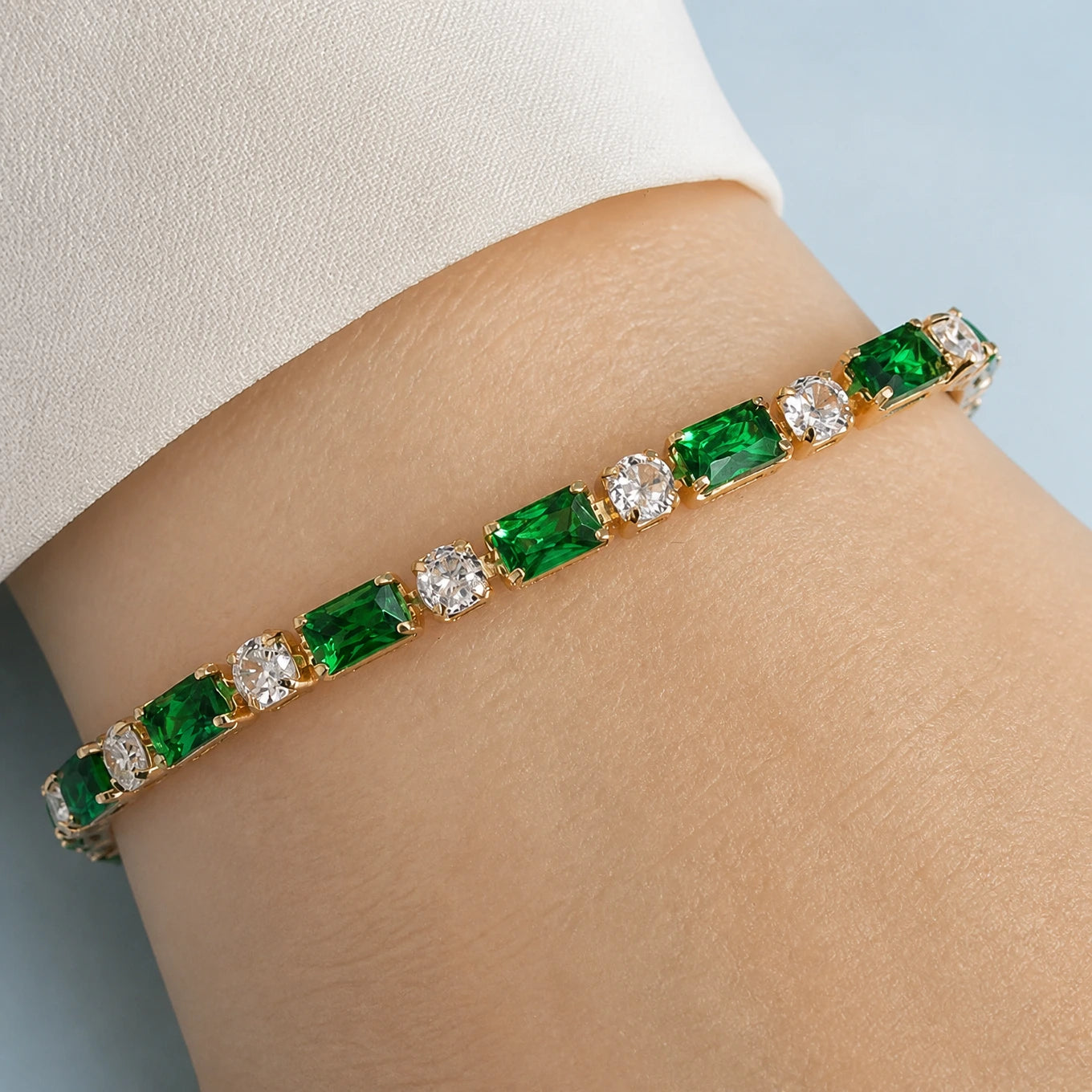 Elegant Radiance Emerald Bracelet