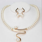 Pearl Necklace Earrings Set