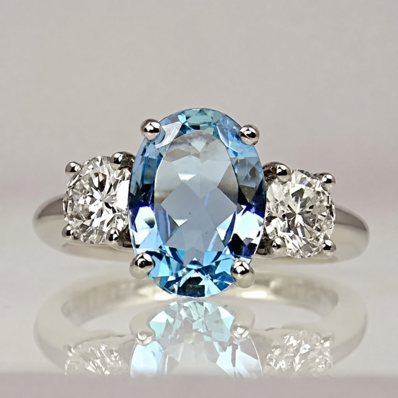 Blue Crystal Silver Ring