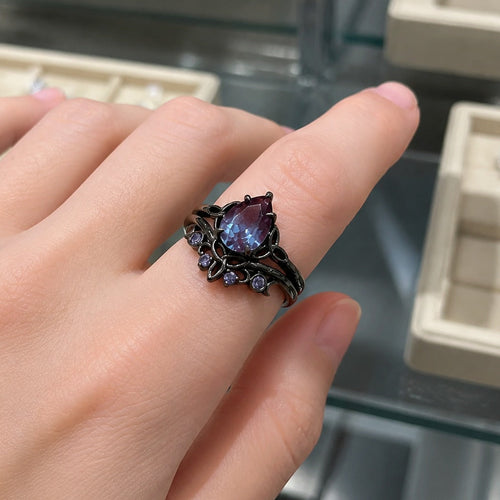 Amethyst Layers White Gold Ring