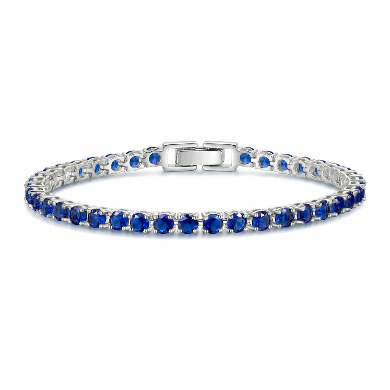 Sapphire Tennis White Gold Bracelet