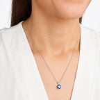 Round Cut Sapphire White Gold Necklace