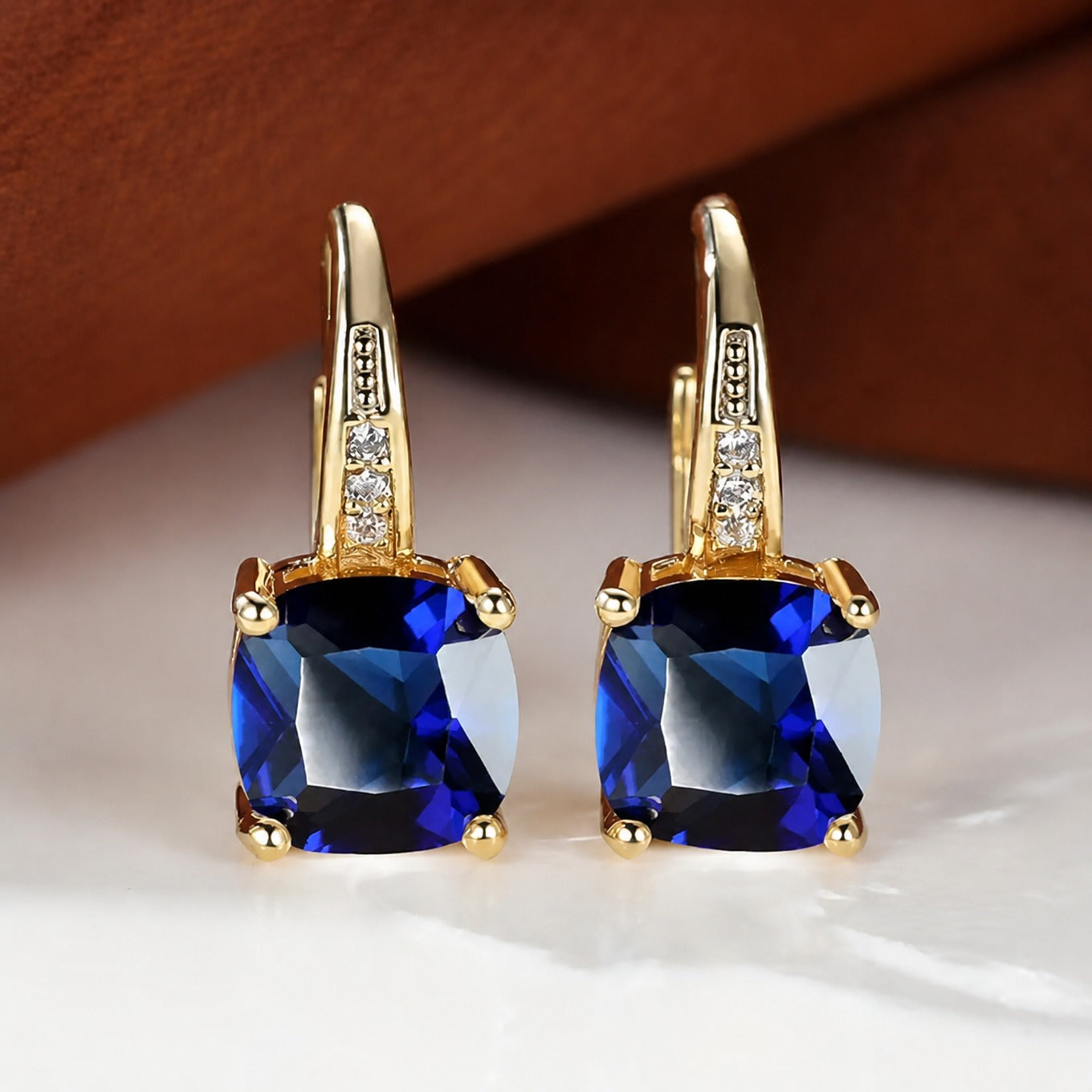Mystic Sapphire Hoop Earrings