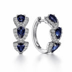 Royal Sapphire White Gold Crest Earrings