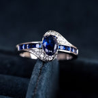 Sapphire Flow White Gold Ring